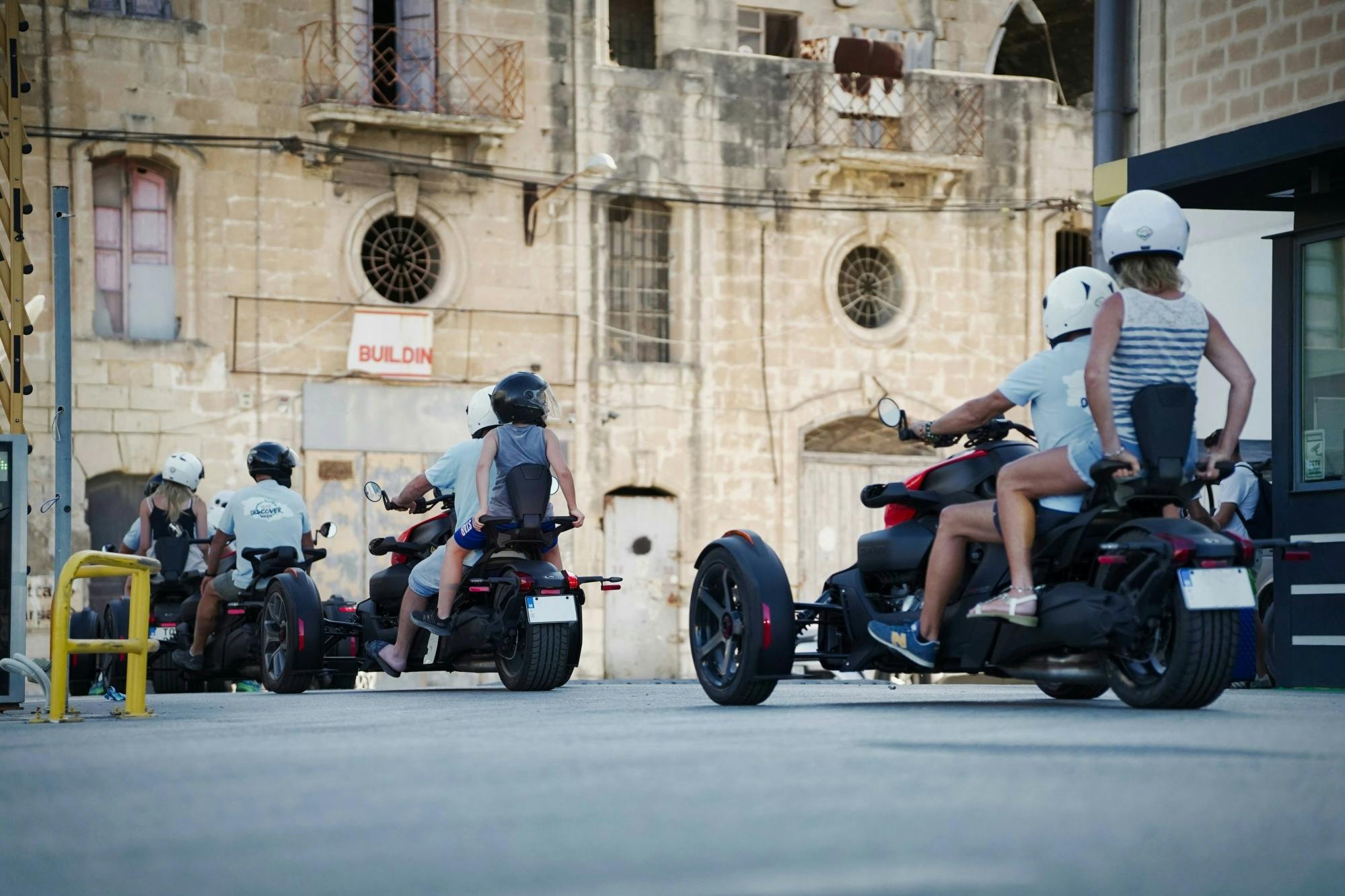 Three-wheeled motorbike guided sunset tour of Gozo in Malta
