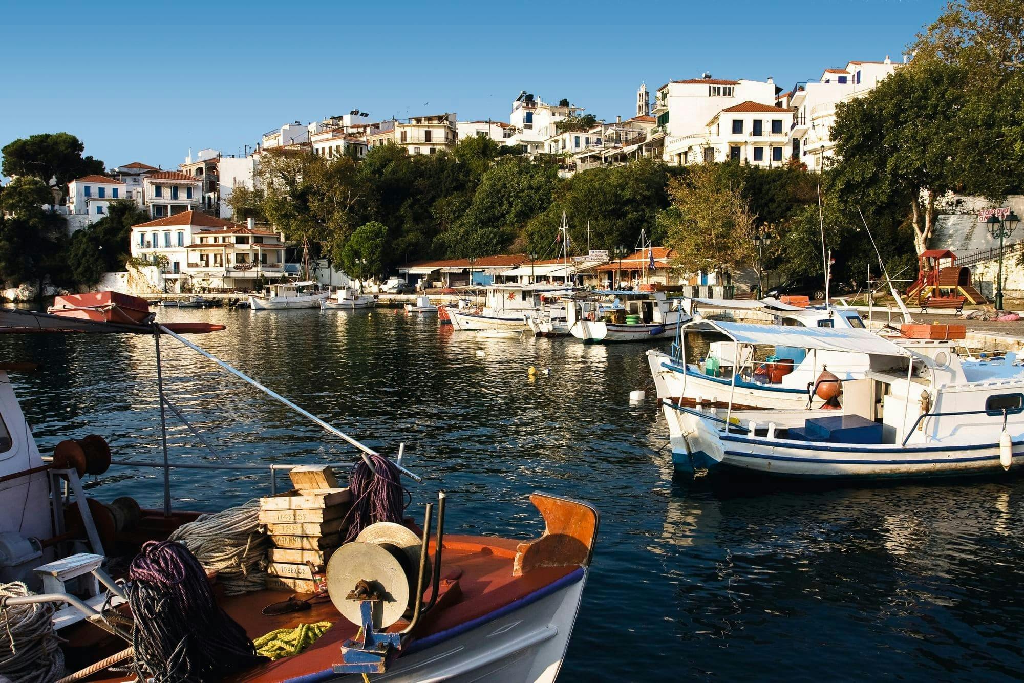 Skiathos town evening tour with local liqueur tasting