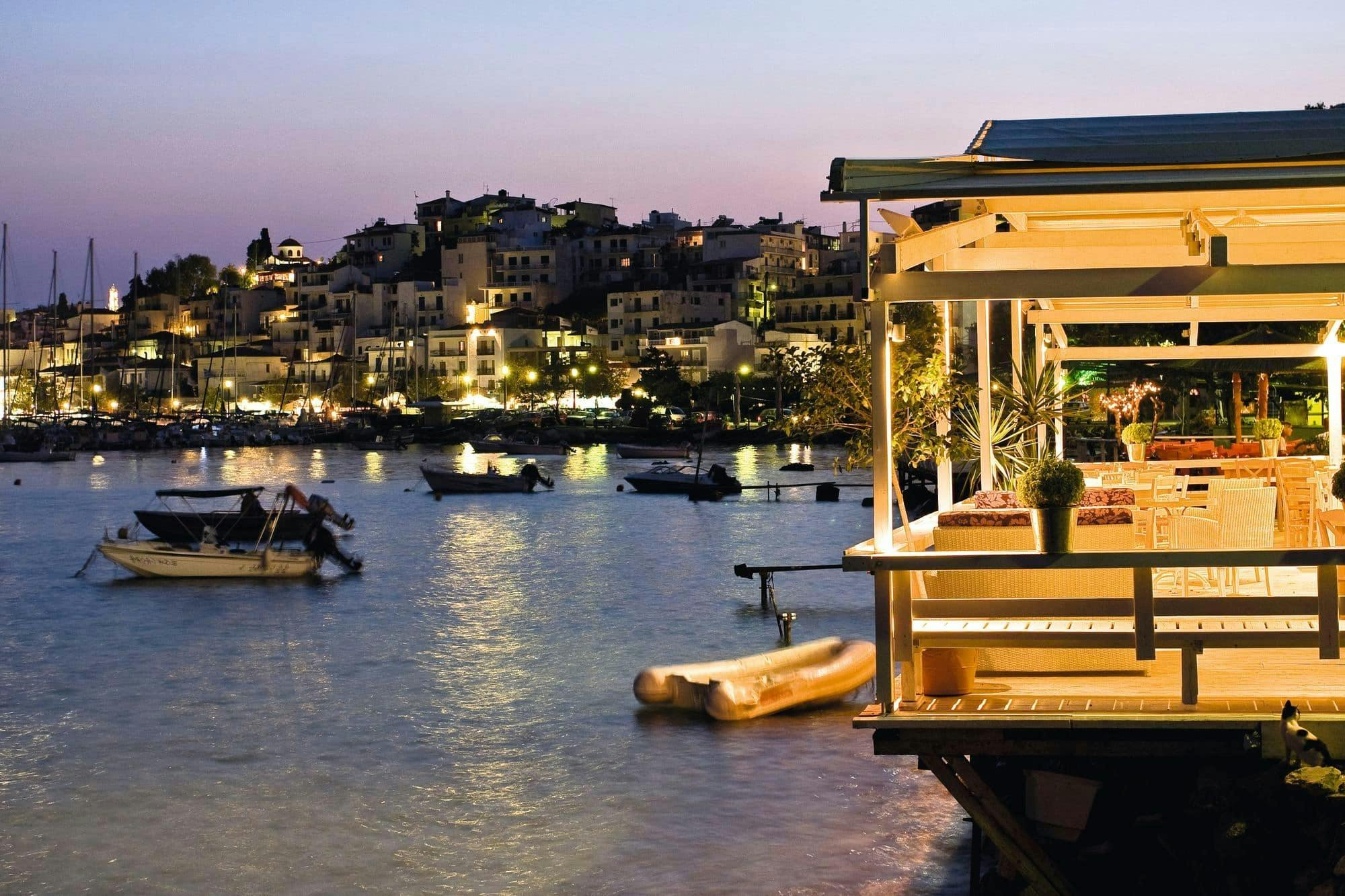 Skiathos town evening tour with local liqueur tasting