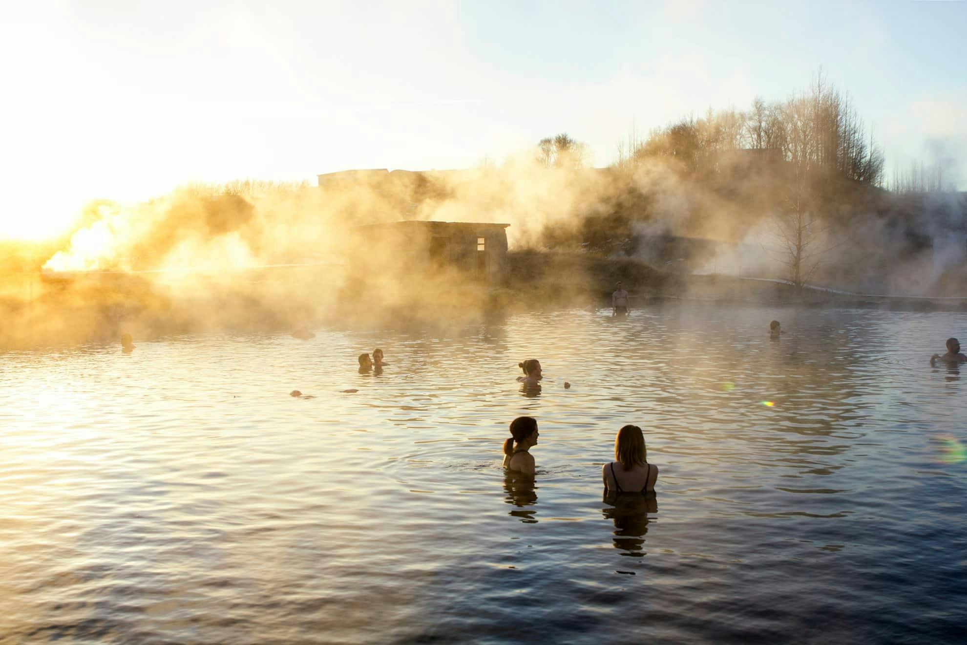 Snowmobiling and secret lagoon