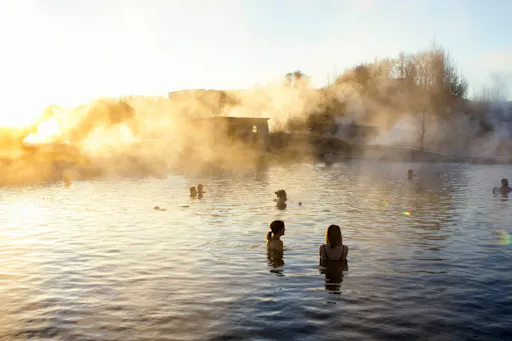 Snowmobiling and secret lagoon