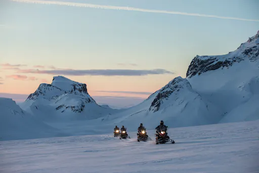 Snowmobiling and secret lagoon