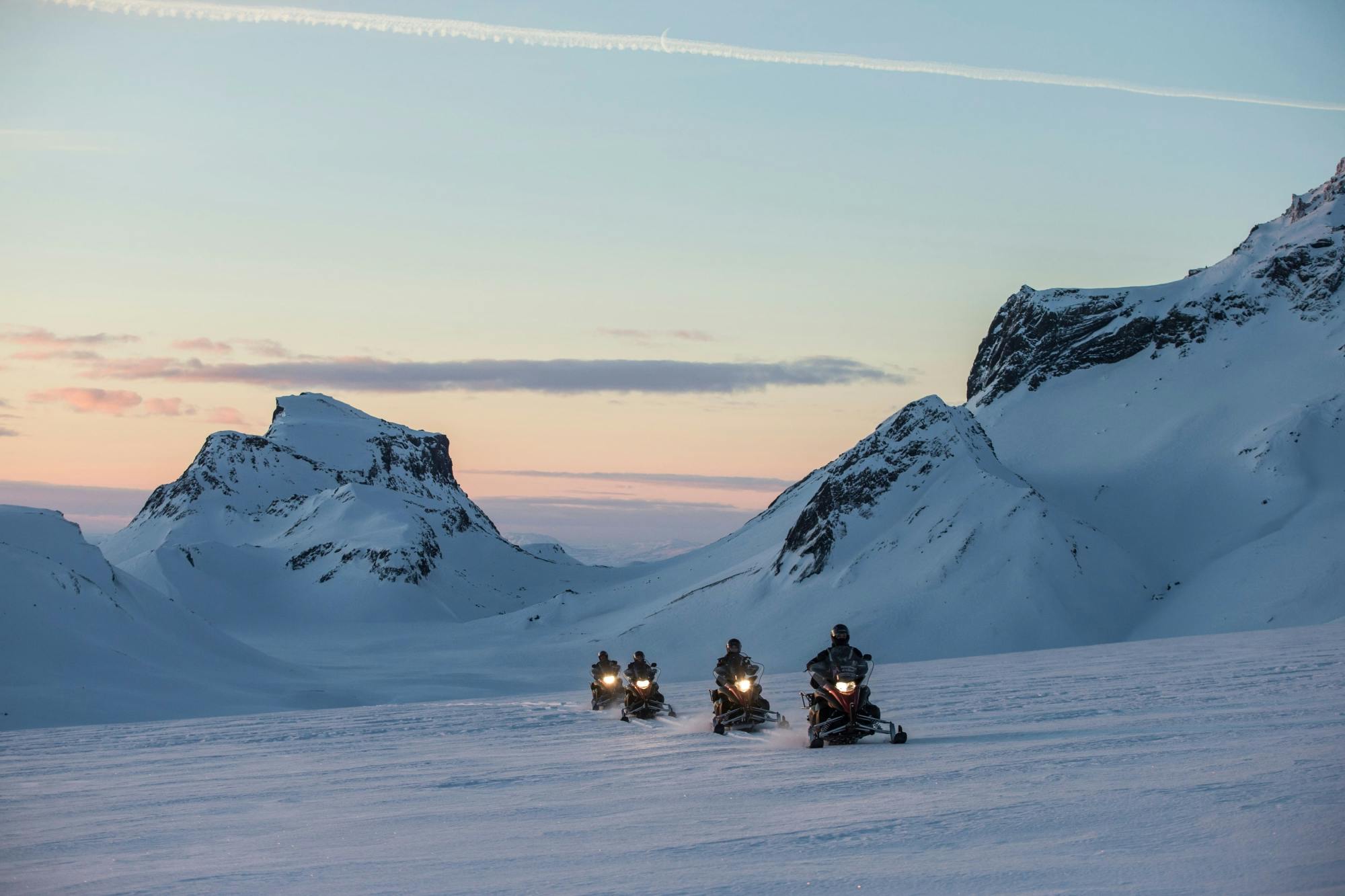 Snowmobiling and secret lagoon