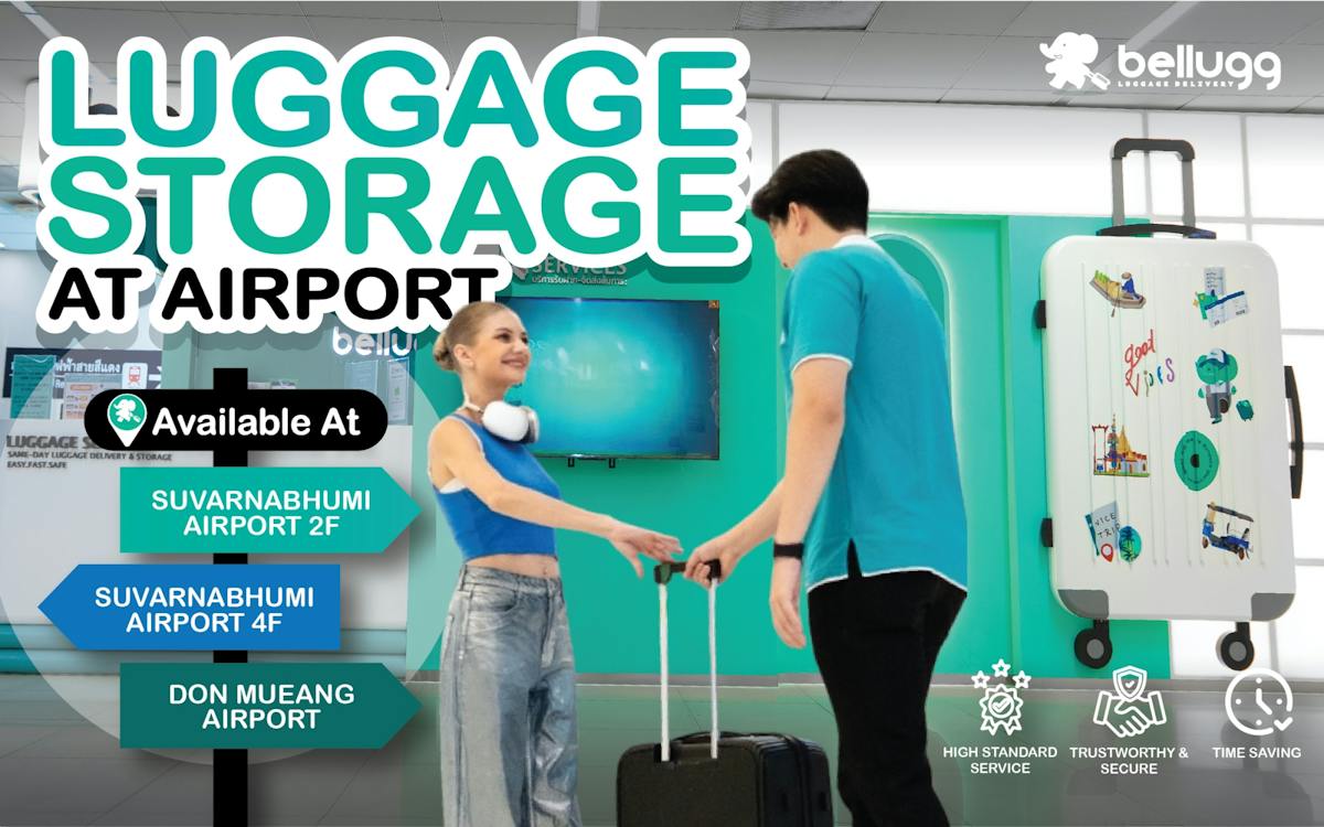 Bellugg luggage storage at Don Mueang Airport in Bangkok