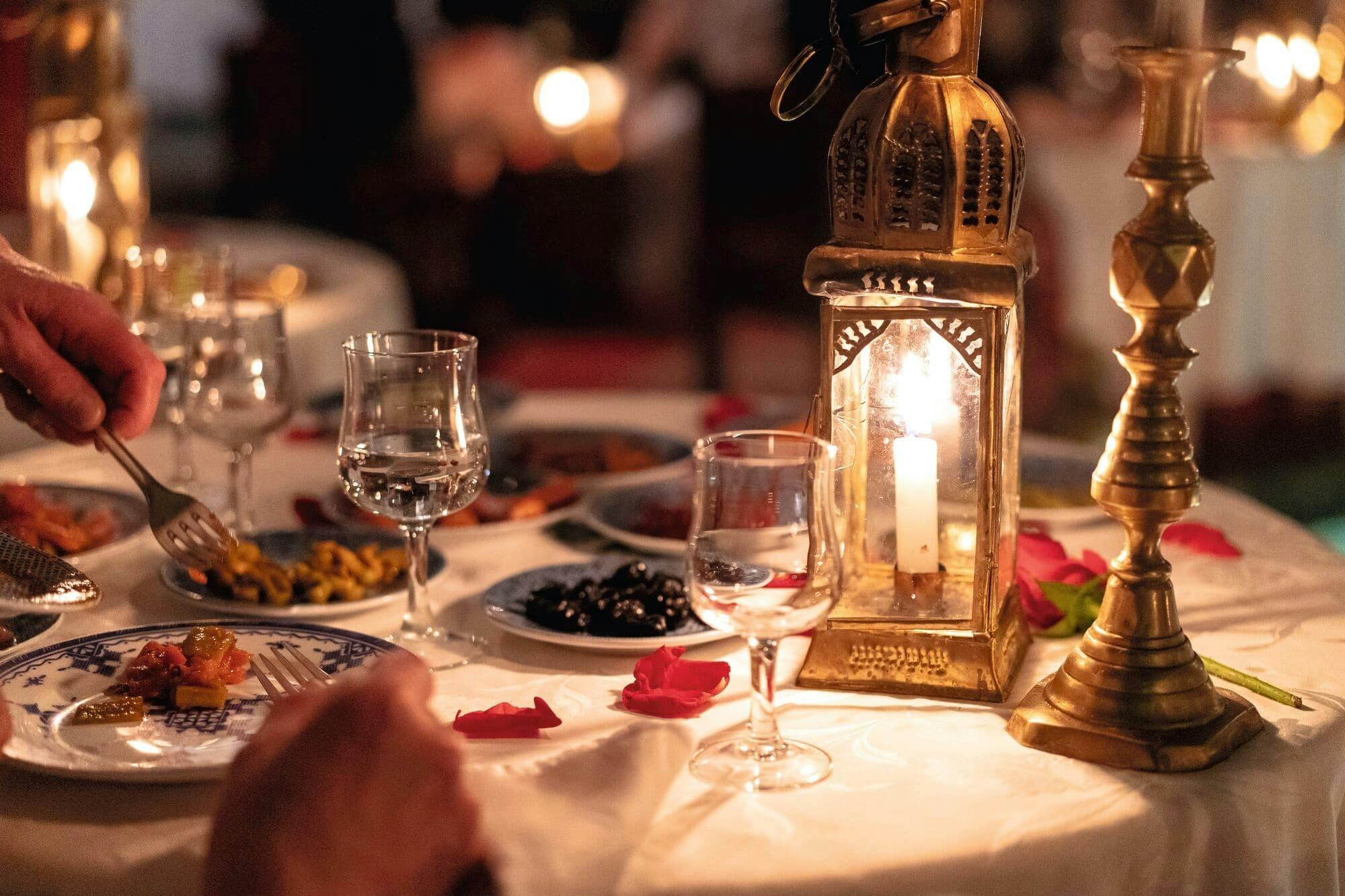 Riad diner in Marrakech medina with transport