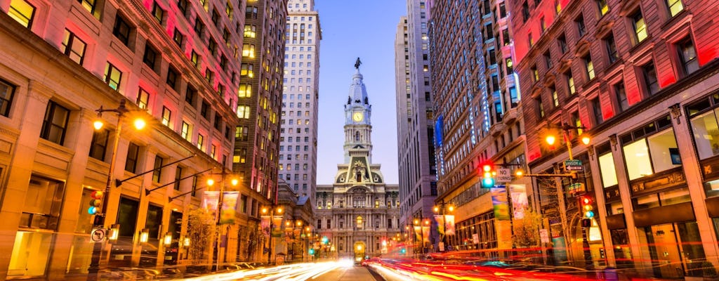 Panoramic night bus tour of Philadelphia