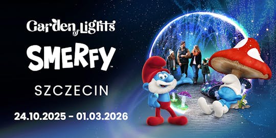 The Smurfs Garden of Lights exhibition in Szczecin
