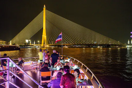 Evening dinner cruise on the Chao Phraya River with live shows