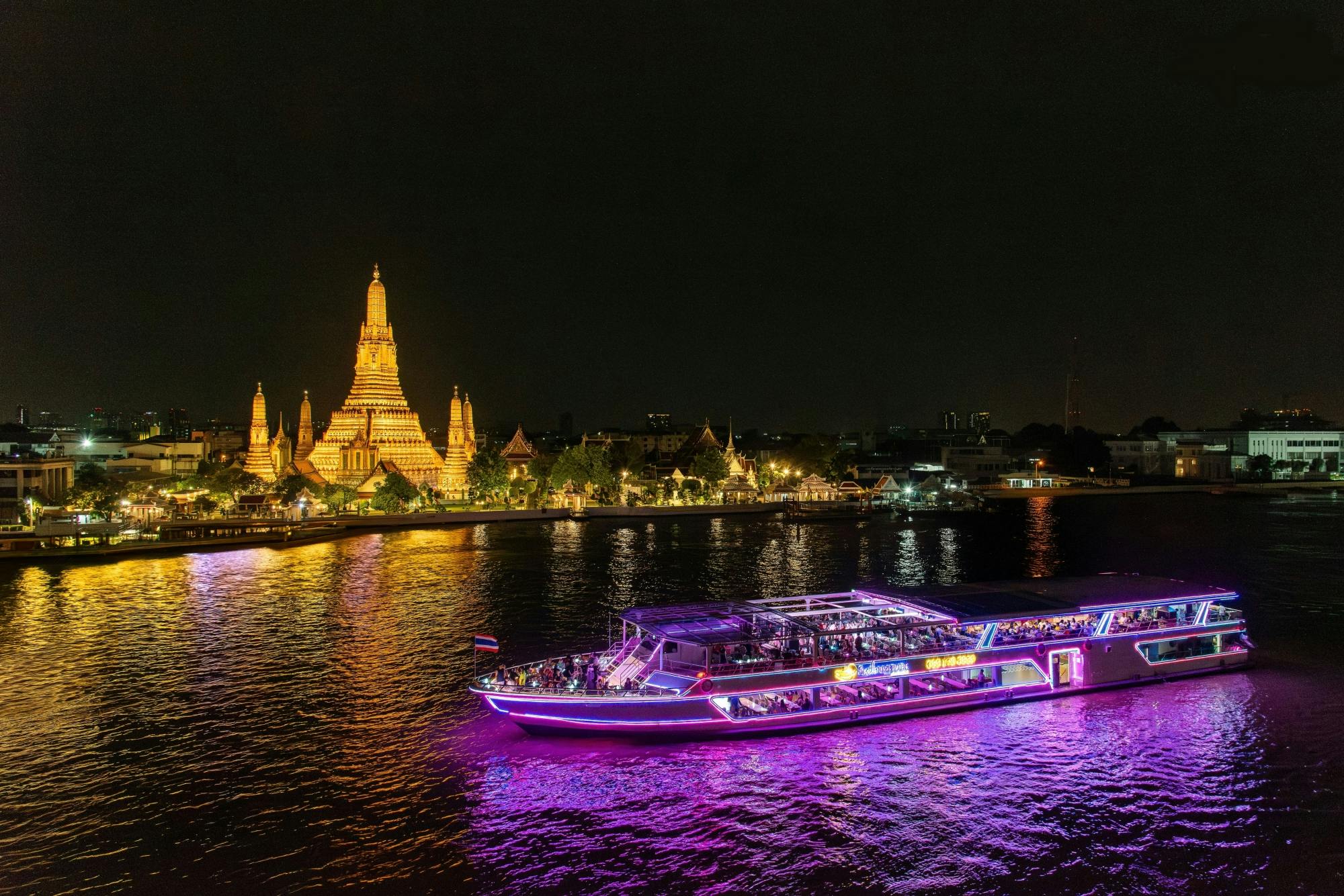 Evening dinner cruise on the Chao Phraya River with live shows
