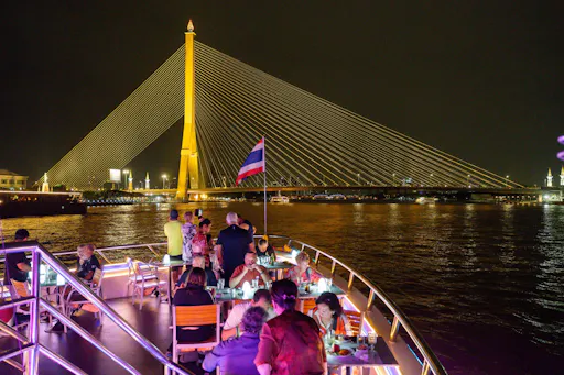 Evening dinner cruise on the Chao Phraya River with live shows