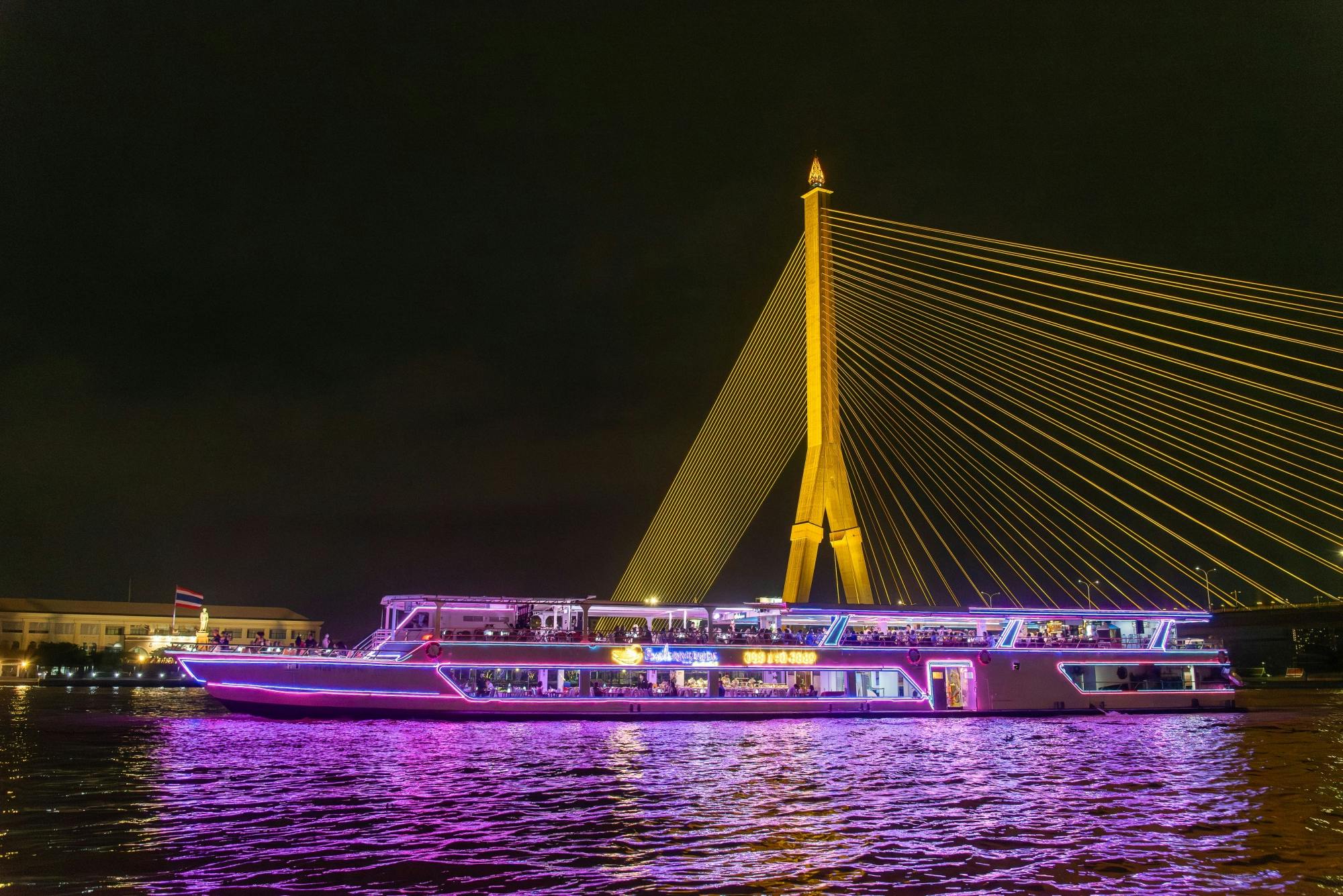 Evening dinner cruise on the Chao Phraya River with live shows