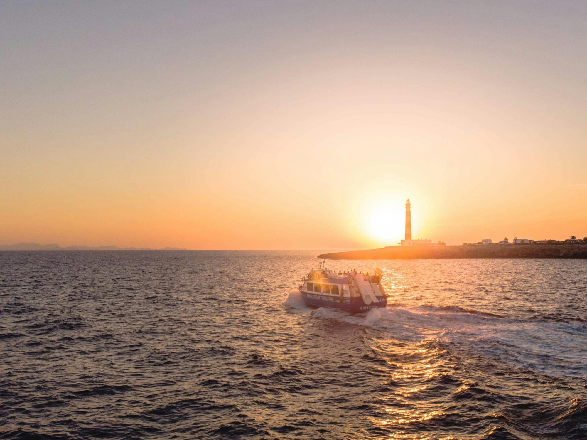 Two-hour sunset boat cruise from Cala’n Bosch