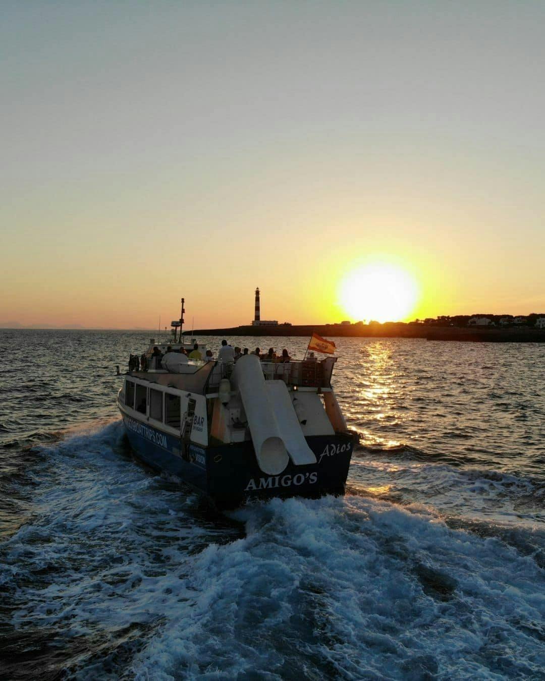 Two-hour sunset boat cruise from Cala’n Bosch