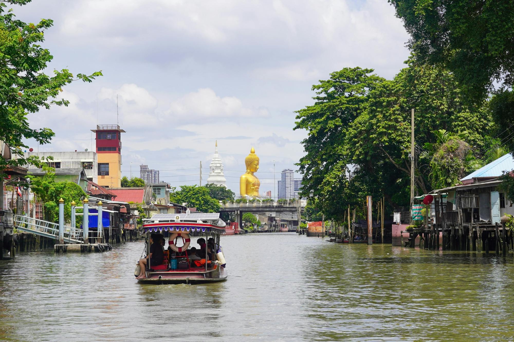 Bangkok canals and Big Buddha on guided EV boat tour