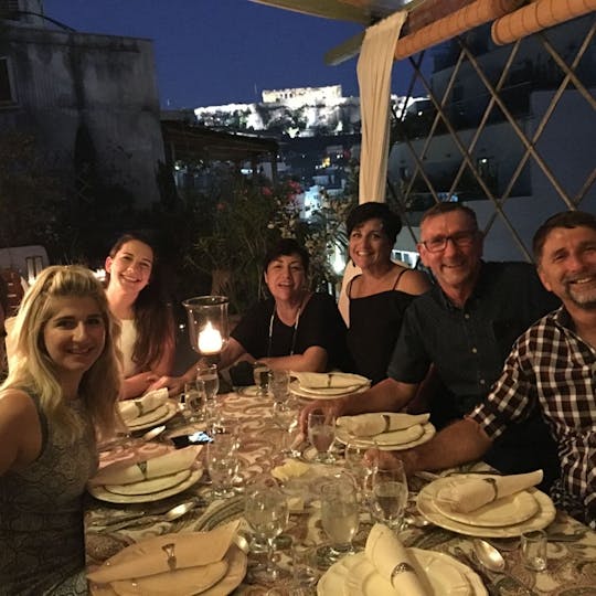 Dinner and wine pairing with Acropolis view