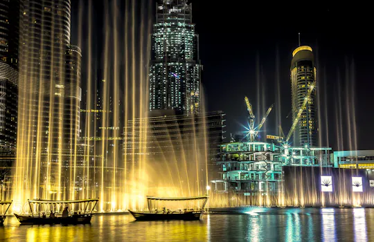 Dubai Fountain show and lake ride by traditional boat