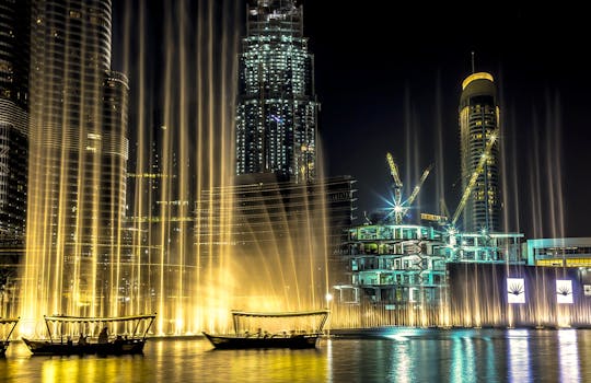 Dubai fountain show and lake ride by traditional boat