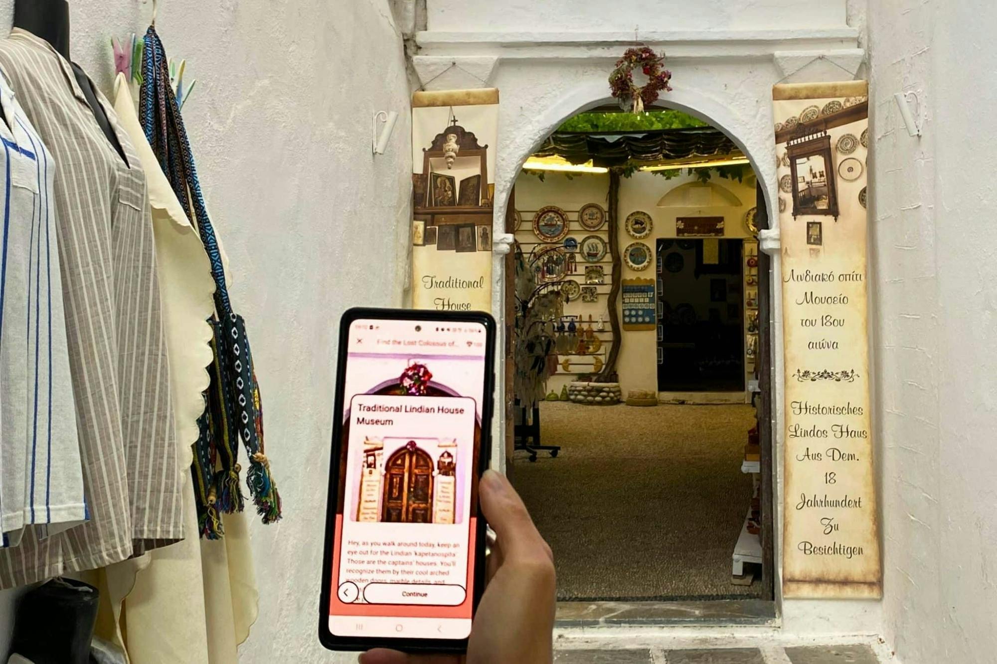 Greek myths digital treasure hunt tour across Lindos