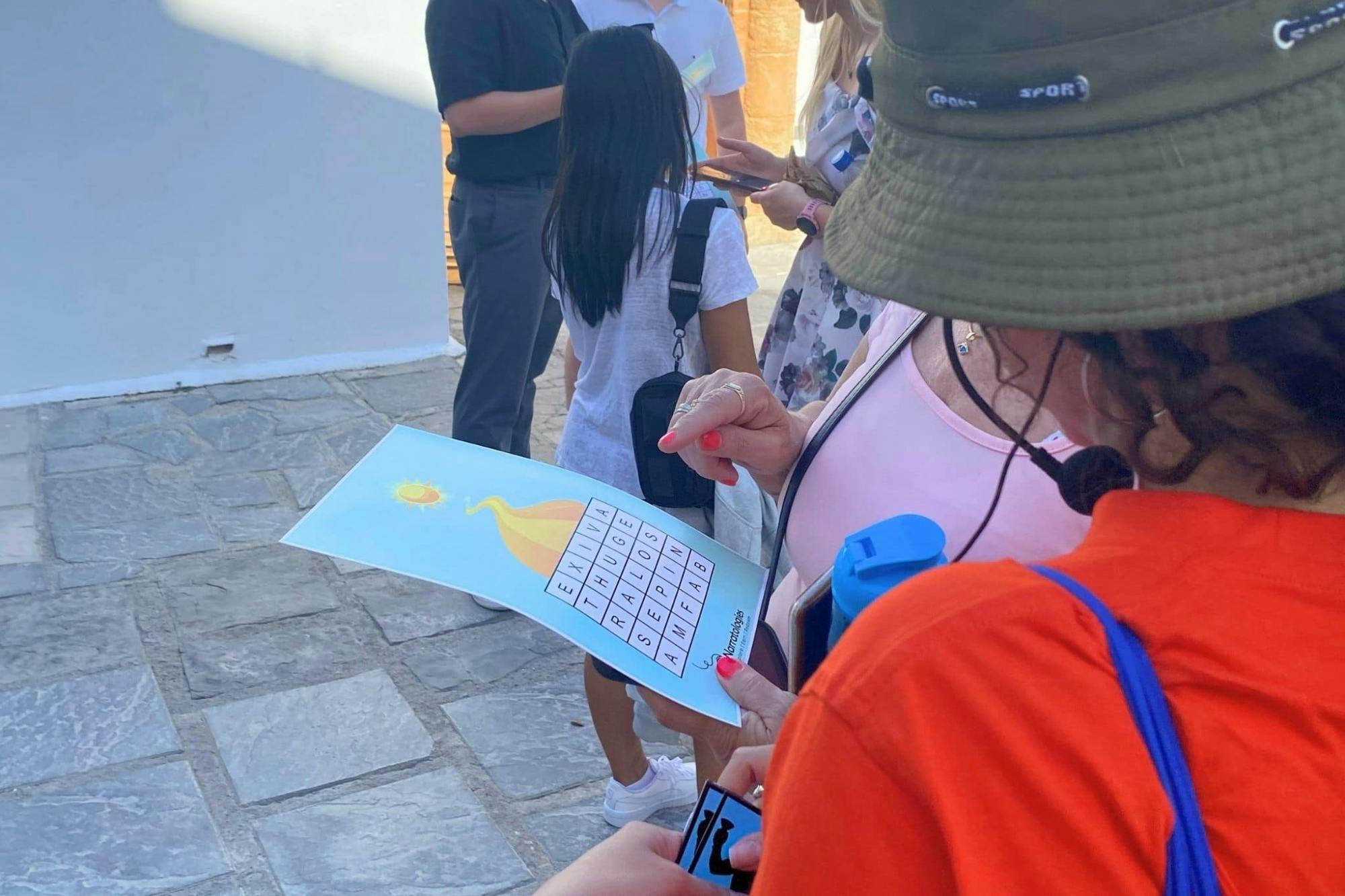 Greek myths digital treasure hunt tour across Lindos