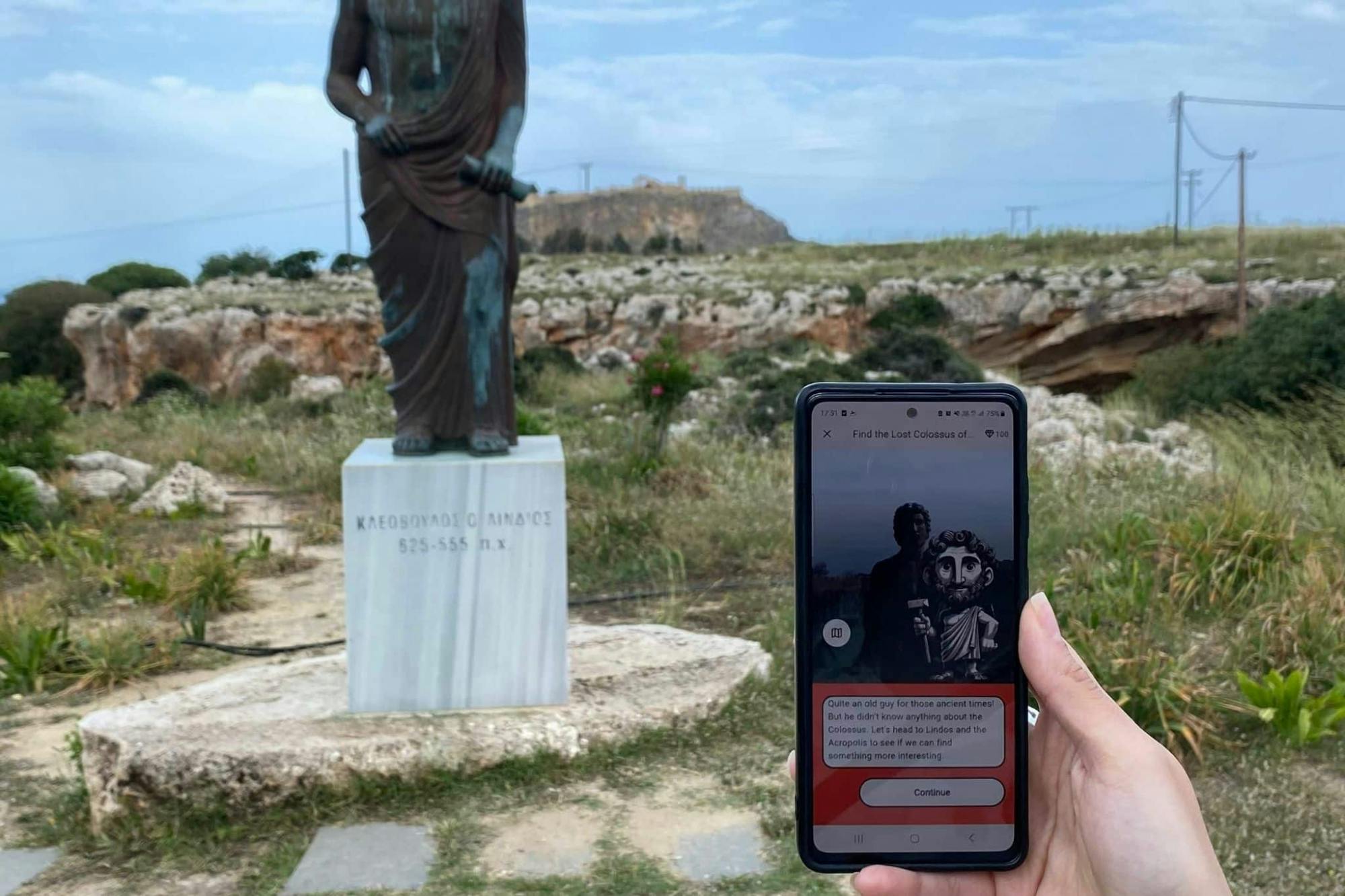 Greek myths digital treasure hunt tour across Lindos