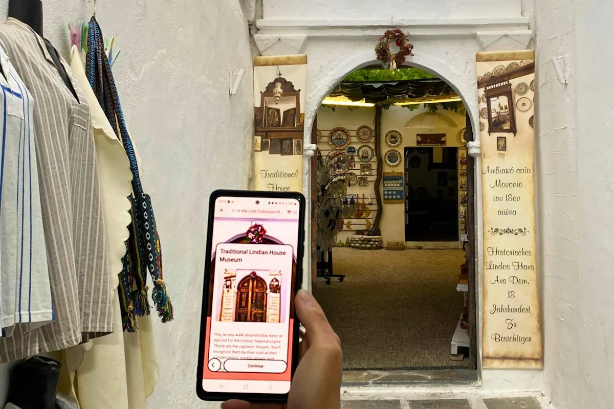 Greek myths digital treasure hunt tour across Lindos