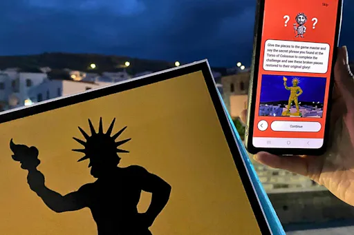 Greek myths digital treasure hunt tour across Lindos