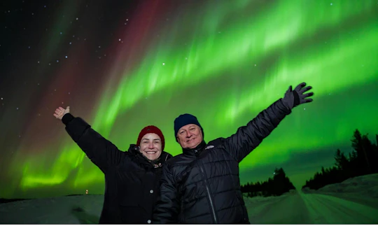 Private guaranteed northern lights expedition from Levi