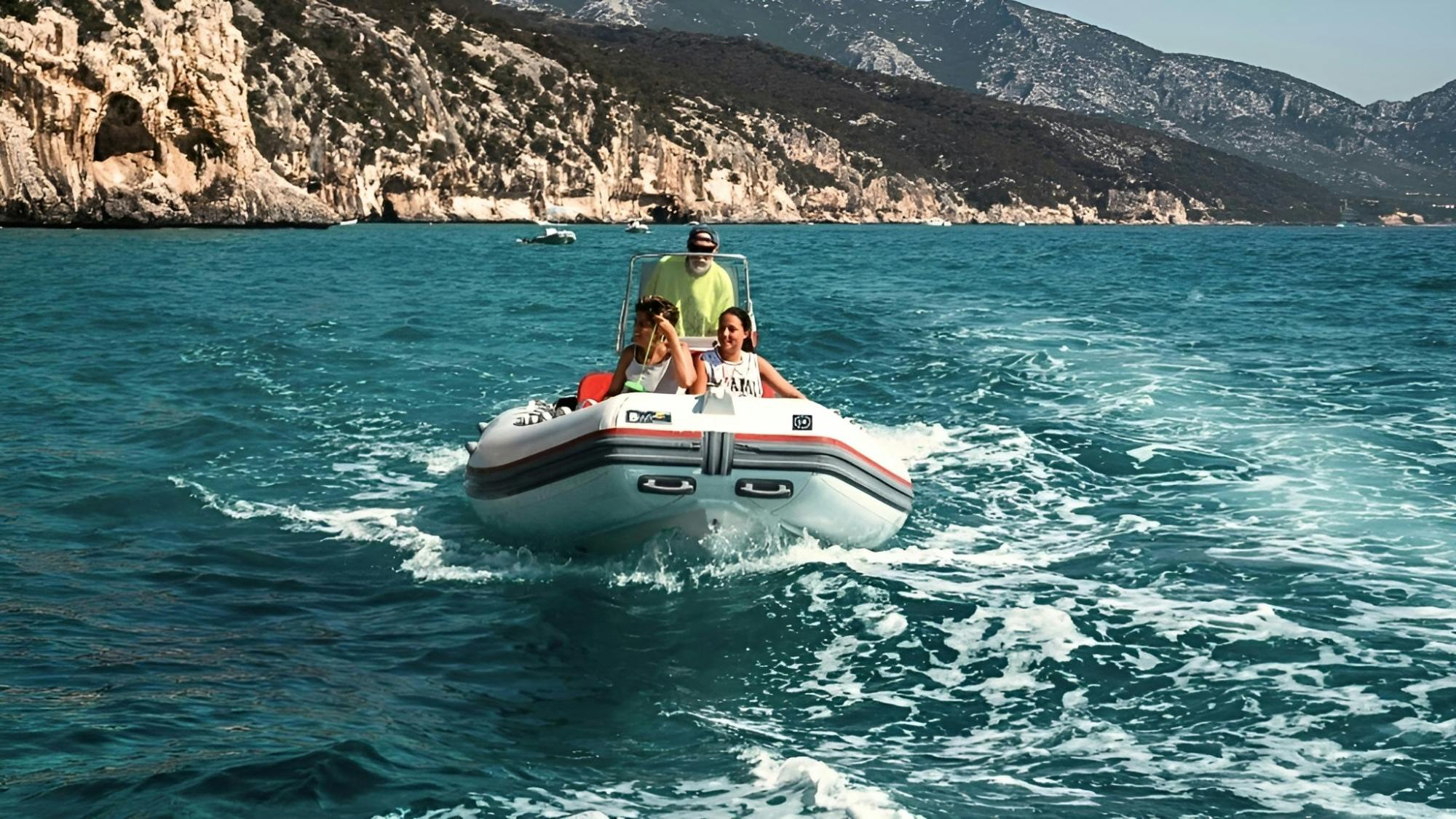 Cala Ginepro and Cala Goloritzè dinghy tour from Orosei