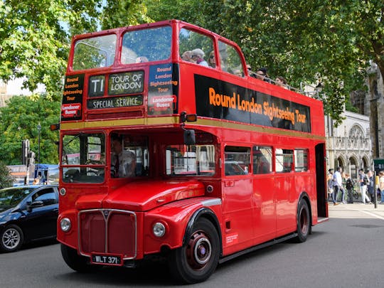London sightseeing tour on a vintage open-top bus