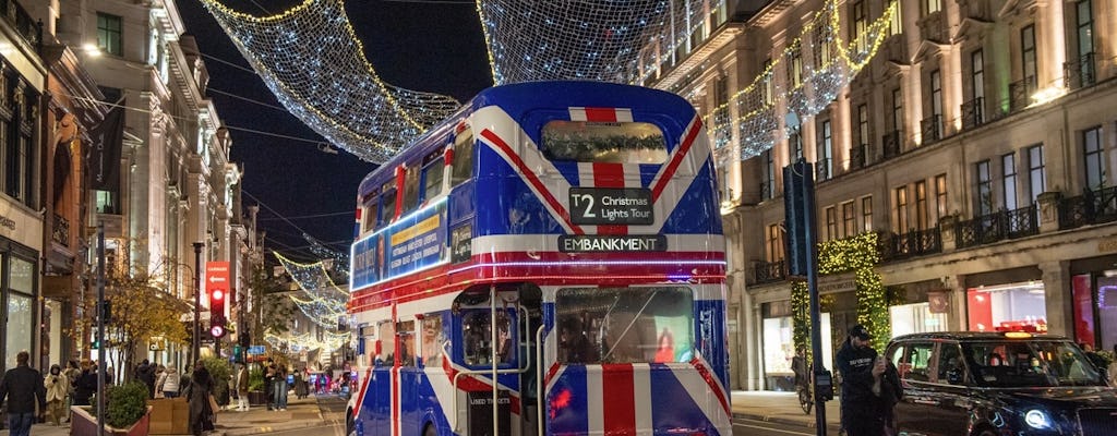 London Christmas bus tour with afternoon tea and snacks