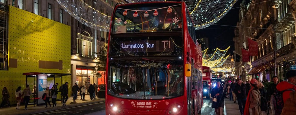 London Christmas lights open-top bus tour