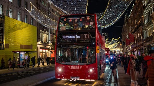 London Christmas lights open-top bus tour