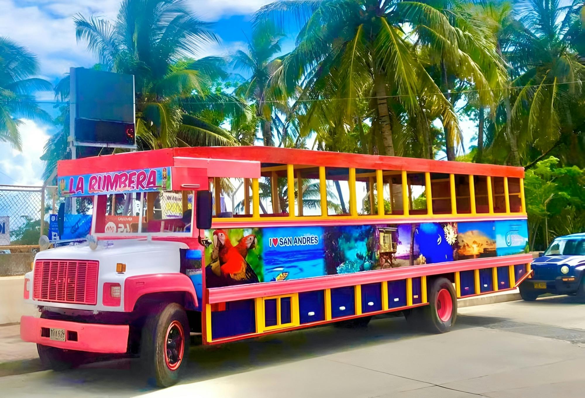 San Andrés Island guided tour in Chiva bus