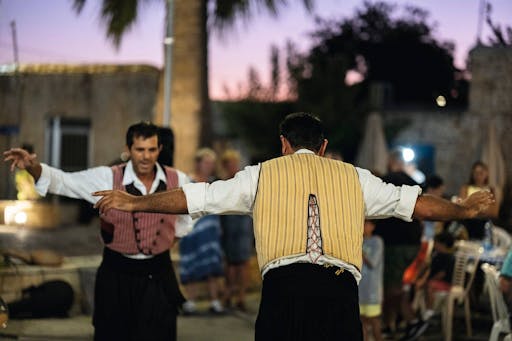 Evening drink at Aphrodite's Rock and Cypriot folk dinner