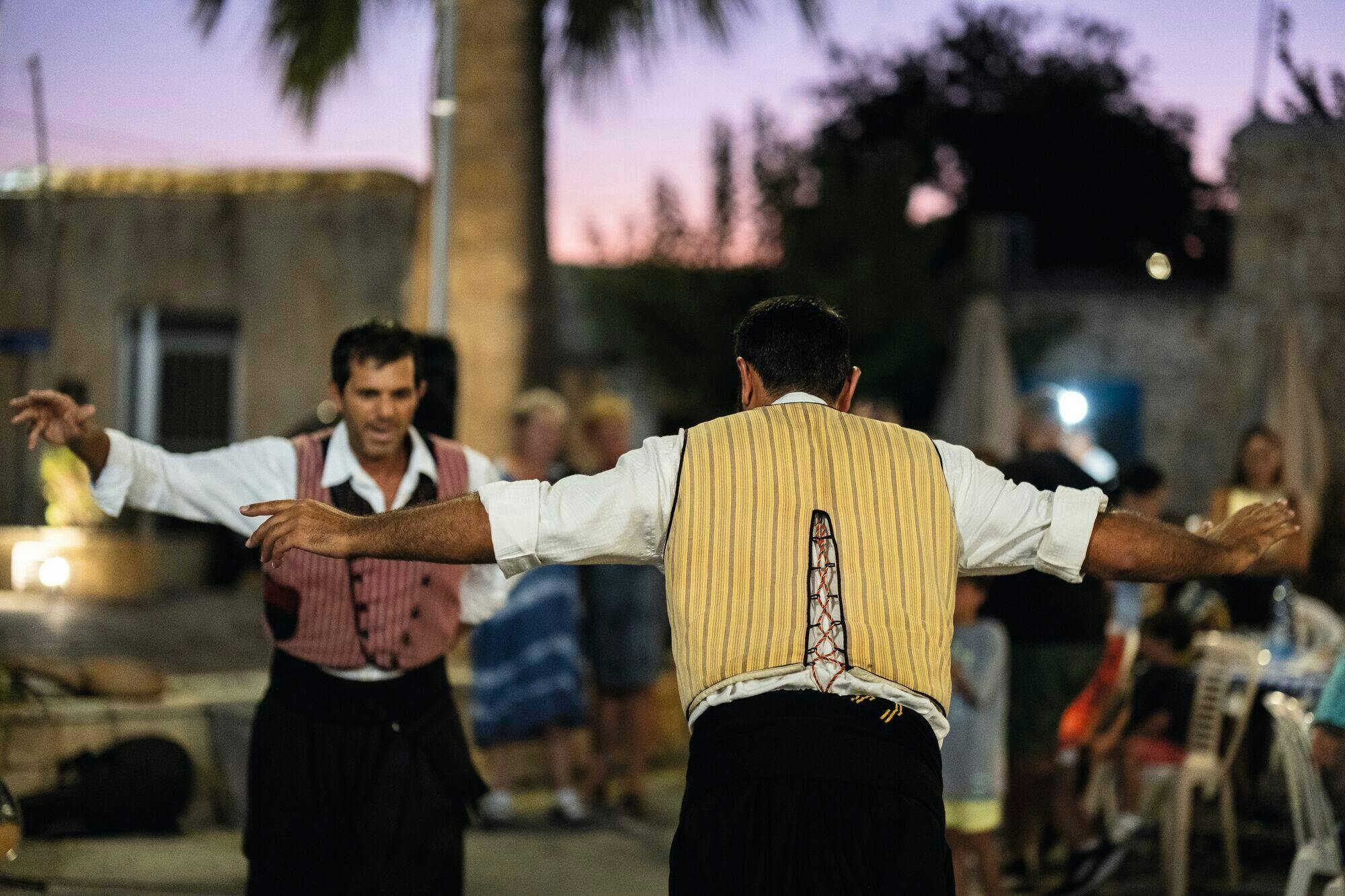 Evening drink at Aphrodite's Rock and Cypriot folk dinner