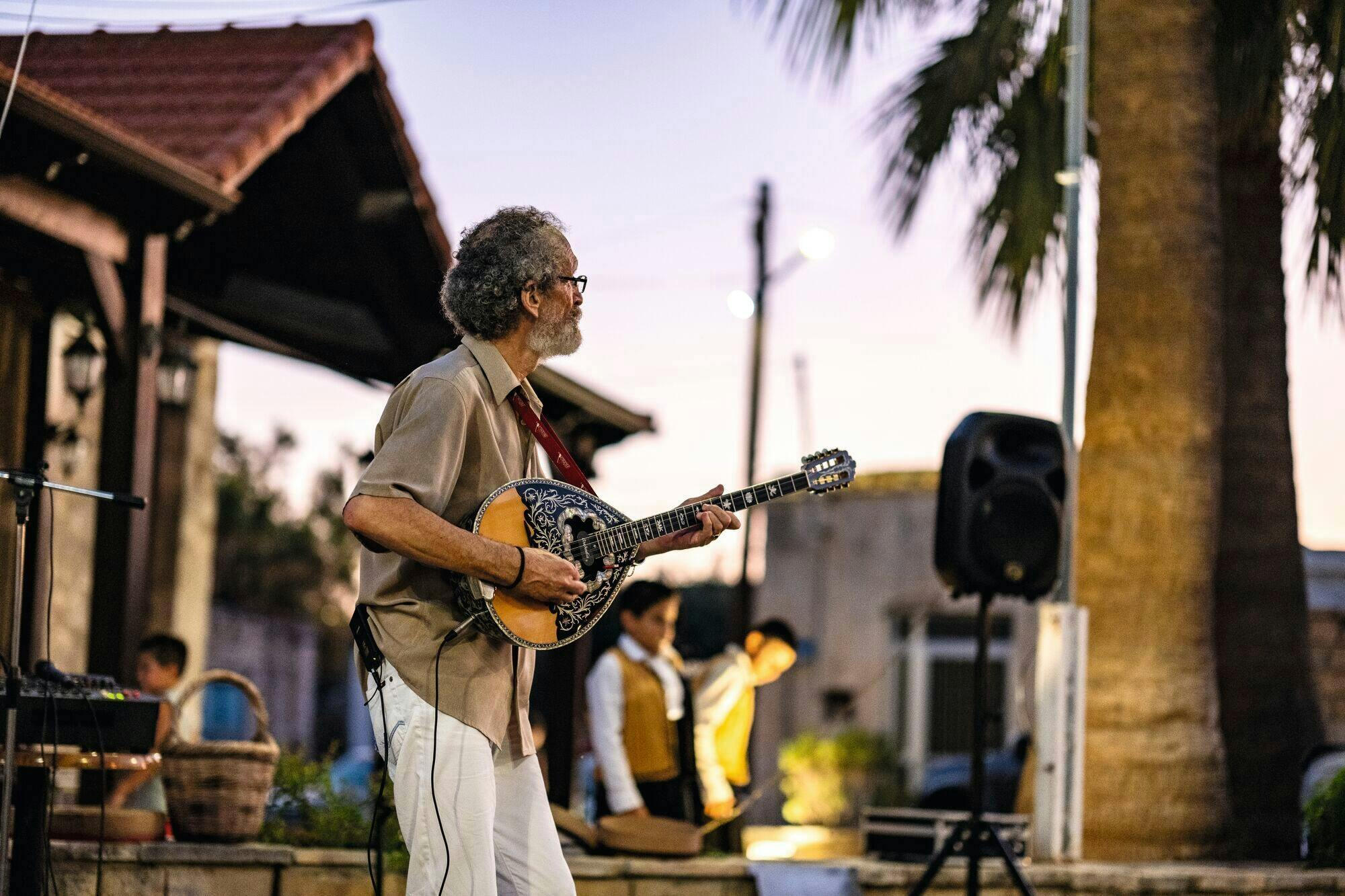 Evening drink at Aphrodite's Rock and Cypriot folk dinner