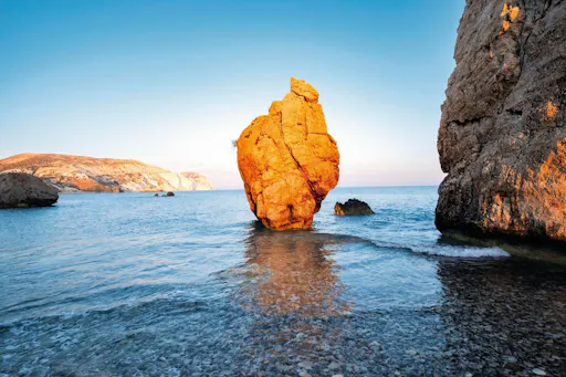 Evening drink at Aphrodite's Rock and Cypriot folk dinner