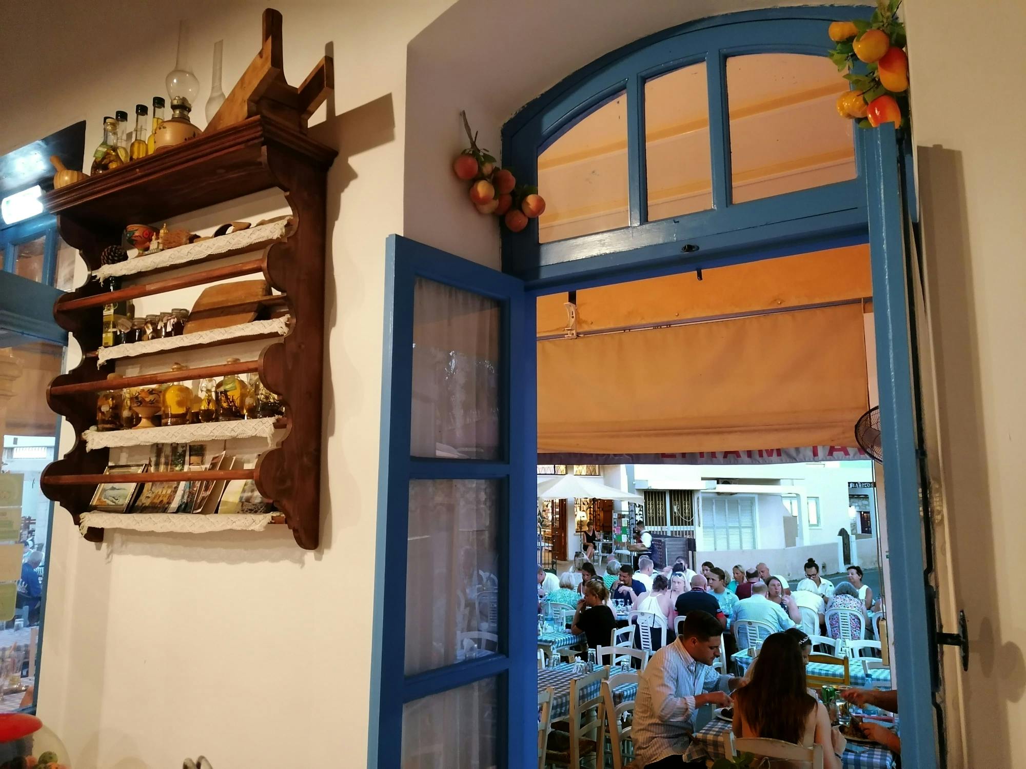 Evening drink at Aphrodite's Rock and Cypriot folk dinner