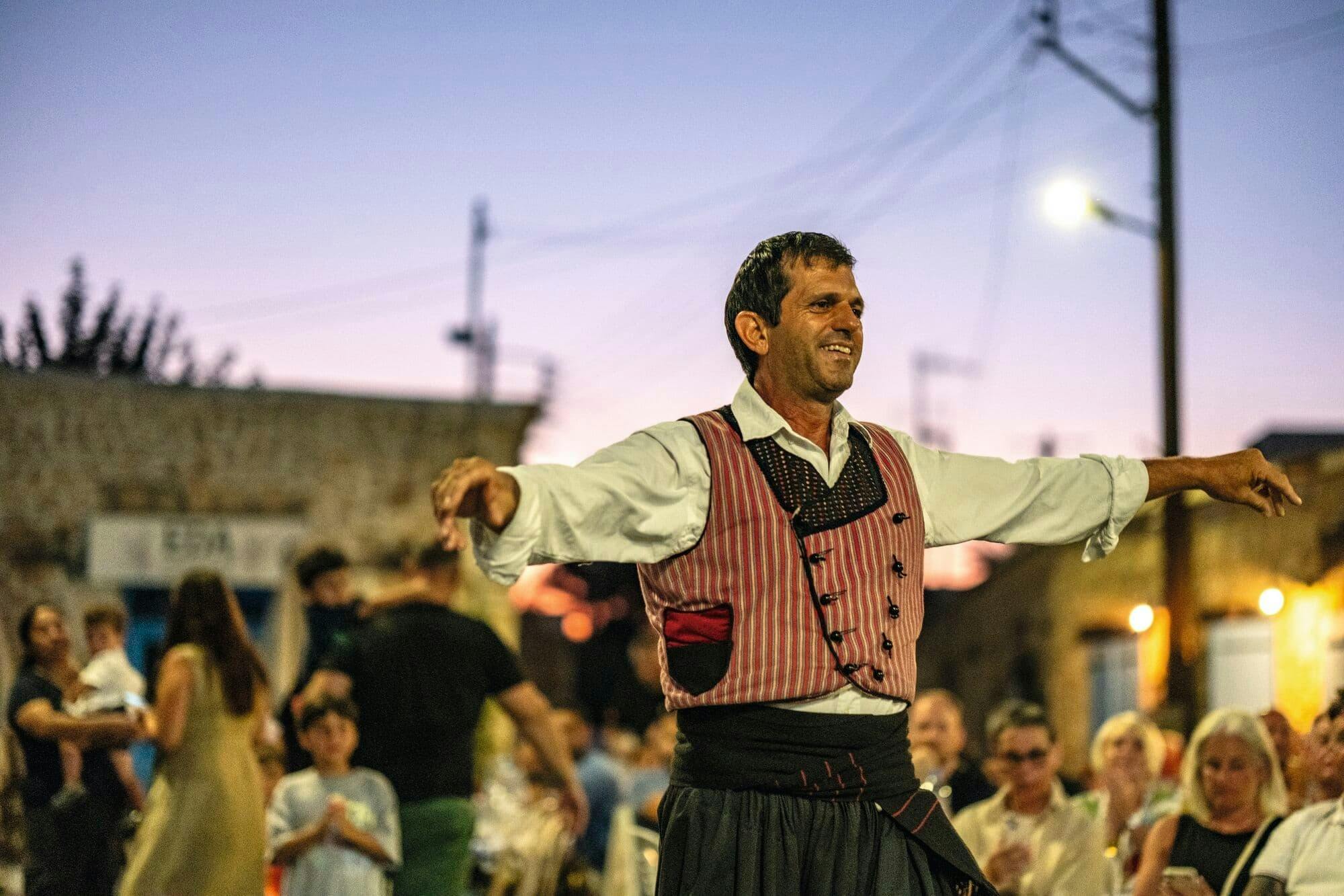 Evening drink at Aphrodite's Rock and Cypriot folk dinner