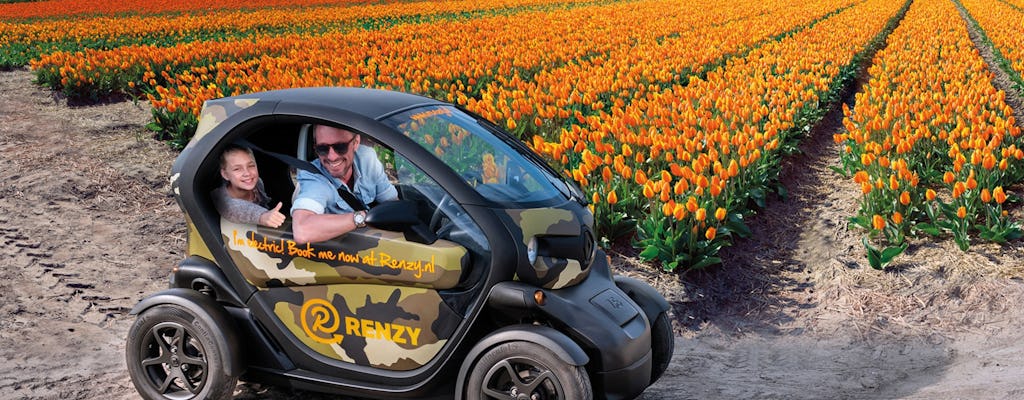Drive-it-yourself electric car with tulip and flower fields audio tour