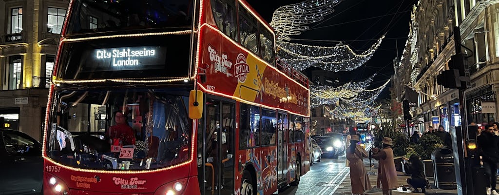 Christmas lights tour by bus and boat in London