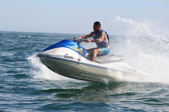 Senggigi jet ski ride with drone photos and hotel pickup