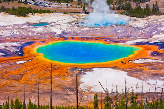 Zelf begeleide audiowandeling naar Grand Prismatic Overlook