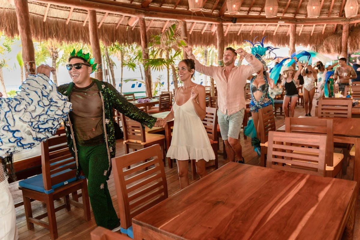 Cavalcata e festa in spiaggia a Cozumel