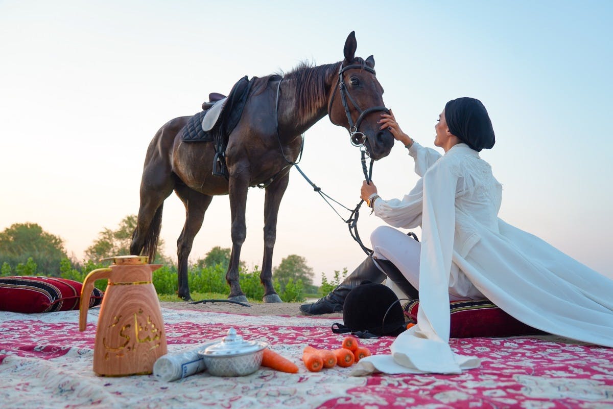 Arabian horse riding experience with live BBQ in Bedouin village