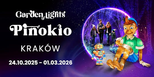 Pinocchio Garden of Lights exhibition in Kraków