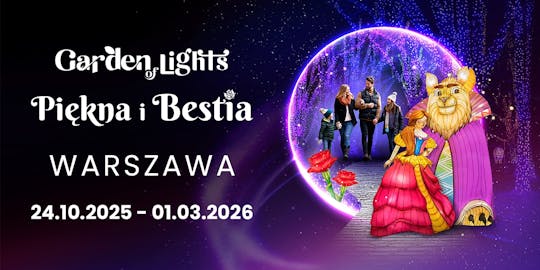 Beauty and the Beast Garden of Lights exhibition in Warsaw