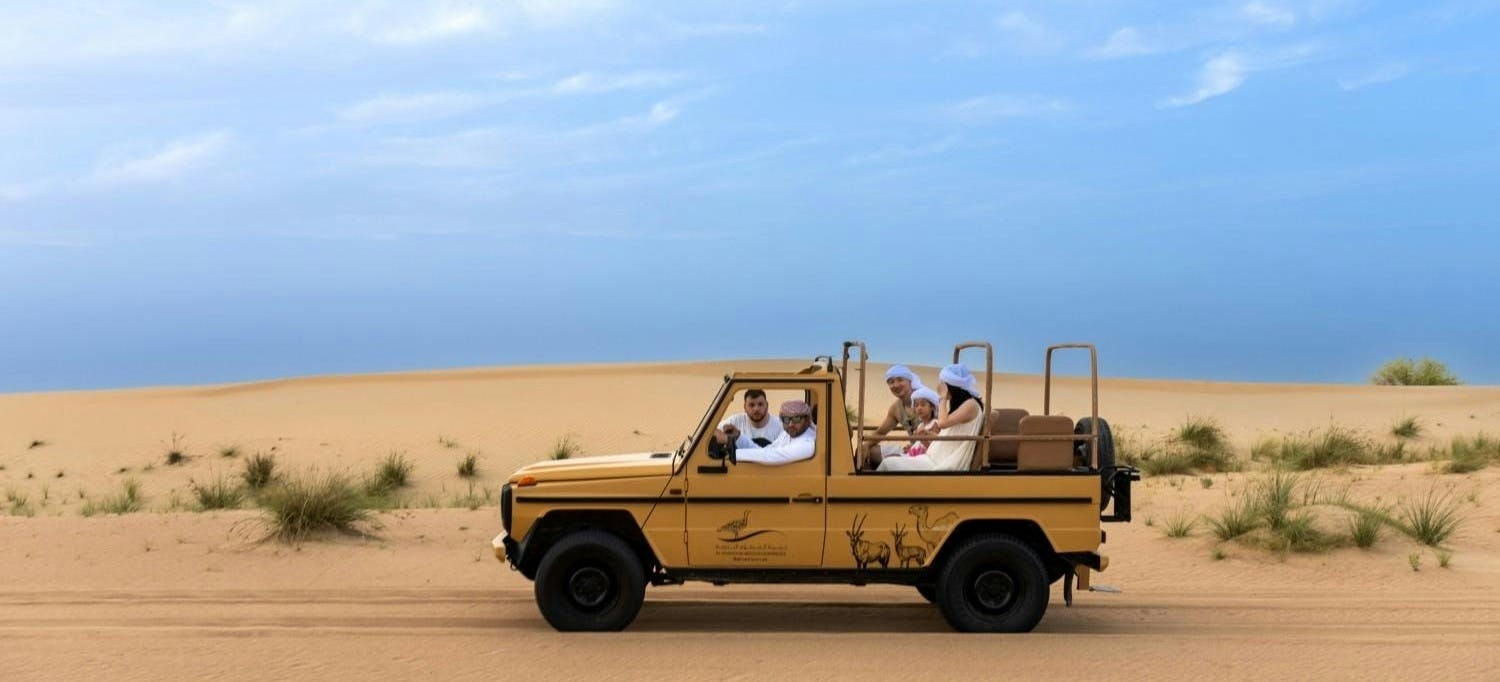Evening desert safari in Al Marmoom with BBQ dinner from Dubai