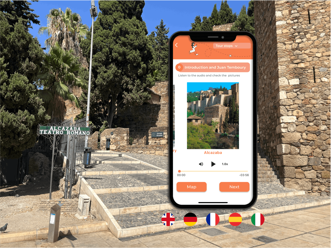 Self-guided tour in Málaga and optional Alcazaba entrance ticket