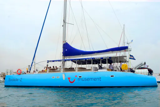Catamaran cruise with lunch at a beach restaurant